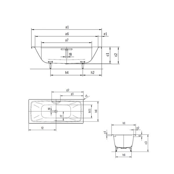 SWISS AQUA TECHNOLOGIES - Feel 180x80 cm baignoire rectangulaire en acier émaillé, gauche et droite, sans siphon ni pieds, blanc (SATVFEEL180DUO) - large