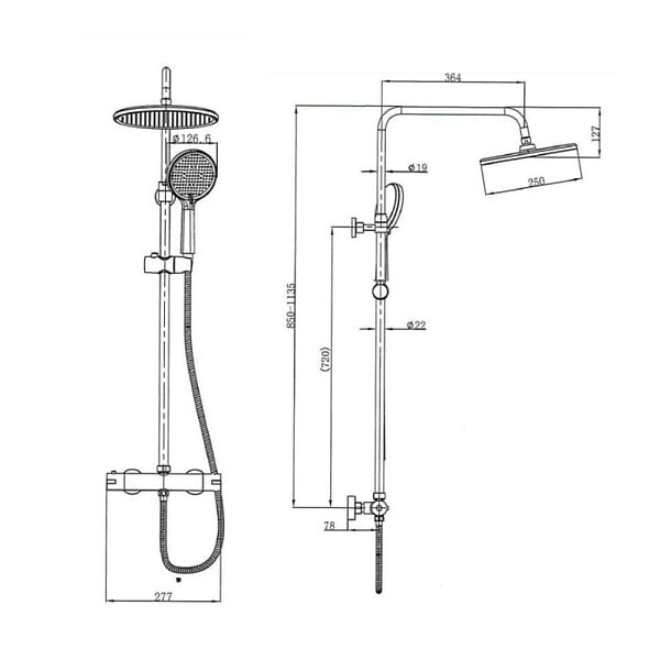 SWISS AQUA TECHNOLOGIES - Pack Douche Complet – Paroi Walk-In 140x200 Chrome + Colonne SAT 3 Jets + Receveur Marbre Coulé Blanc 140x80 (SAT100C7PR148W) - large