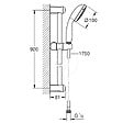 GROHE - Pack Douche Complet – Paroi Walk-In 100x200 Chrome + Colonne Grohe Tempesta 3 Jets + Receveur Marbre Coulé Blanc 120x90 - vignette