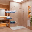 GROHE - Pack Douche Complet – Paroi Walk-In 140x200 Chrome + Colonne Grohe Vitalio 2 Jets + Receveur Marbre Coulé Blanc 140x80 (SAT140C8 - vignette