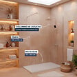 GROHE - Pack Douche Complet – Paroi Walk-In 140x200 Chrome + Colonne Grohe Vitalio 2 Jets + Receveur Marbre Coulé Blanc 140x80 - vignette