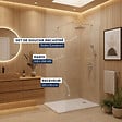 GROHE - Pack Douche Complet – Paroi Walk-In 100x200 Chrome + Colonne Grohe Eurosmart 2 Jets + Receveur Marbre Coulé Blanc 120x90 - vignette