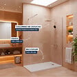 GROHE - Pack Douche Complet – Paroi Walk-In 140x200 Chrome + Colonne Grohe Vitalio 2 Jets + Receveur Marbre Coulé Blanc 140x90 - vignette