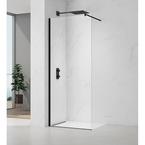 SWISS AQUA TECHNOLOGIES - Kit de montage pour paroi de douche 195 cm, noir mat (SATWIPROFIL6C) - large