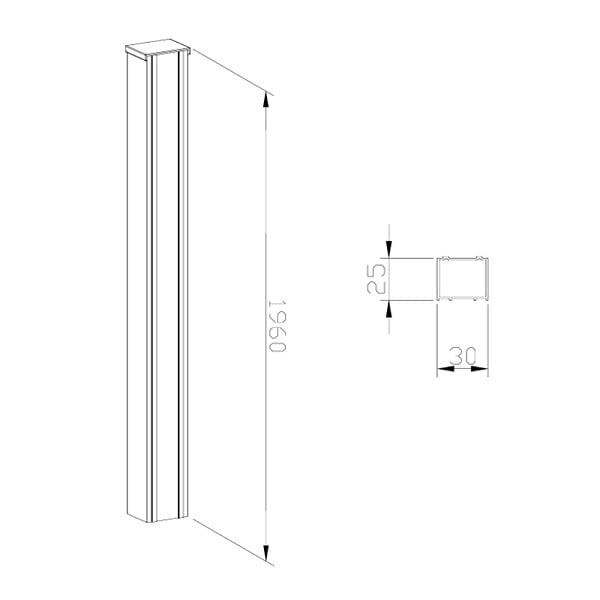 SWISS AQUA TECHNOLOGIES - SK profilé d'extension pour porte de douche, hauteur 196 cm, chrome brillant (NDROZPSATSK) - large
