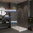 SWISS AQUA TECHNOLOGIES - Pack Douche Complet – Paroi Walk-In 120x200 Chrome + Colonne SAT 3 Jets + Receveur Marbre Coulé Blanc 120x80 (SAT120C7PR128W) - vignette