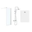 SWISS AQUA TECHNOLOGIES - Pack Douche Complet – Paroi Walk-In 120x200 Chrome + Colonne SAT 3 Jets + Receveur Marbre Coulé Blanc 120x80 (SAT120C7PR128W) - vignette