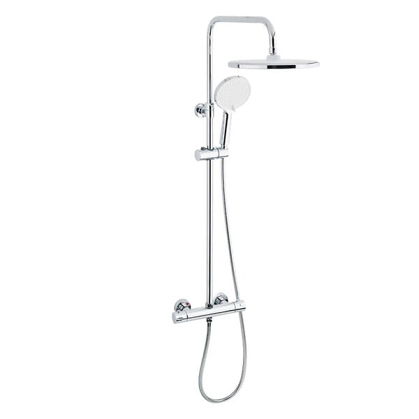 SWISS AQUA TECHNOLOGIES - Pack Douche Complet – Paroi Walk-In 120x200 Chrome + Colonne SAT 3 Jets + Receveur Marbre Coulé Blanc 120x80 (SAT120C7PR128W) - large