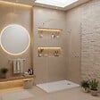 GROHE - Pack Douche Complet – Paroi Walk-In 120x200 Chrome + Colonne Grohe Tempesta 3 Jets + Receveur Marbre Coulé Blanc 120x90 - vignette