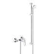 GROHE - Pack Douche Complet – Paroi Walk-In 120x200 Chrome + Colonne Grohe Tempesta 3 Jets + Receveur Marbre Coulé Blanc 120x90 - vignette