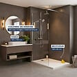 SWISS AQUA TECHNOLOGIES - Pack Douche Complet – Paroi Walk-In 100x200 Chrome + Colonne SAT 3 Jets + Receveur Marbre Coulé Blanc 120x80 (SAT100C7PR128W) - vignette