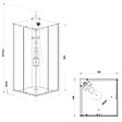 SWISS AQUA TECHNOLOGIES - Projet 90x90 cm set cabine de douche carrée en verre sécurit avec receveur, système de douche et profilés (SATPROBOXQ90CRT) - vignette