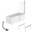 IDEAL STANDARD - Pack baignoire bain douche 170 x 80 cm droite Connect Air + tablier + pare bain fixe  + pieds + vidage Doré - vignette