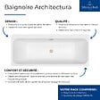 VILLEROY ET BOCH - Baignoire droite 170 x 75 Architectura + Vidage de baignoire doré - vignette