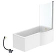 IDEAL STANDARD - Pack baignoire bain douche 170 x 80 cm droite Connect Air + tablier + pare bain fixe + vidage Doré - vignette