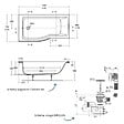 IDEAL STANDARD - Baignoire bain douche 150 x 80 cm gauche Connect Air + vidage Blanc - vignette