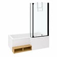 JACOB DELAFON - Pack baignoire bain douche 160 x 90  Neo version droite + pare bain noir mat + tablier de baignoire en angle - vignette