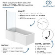 IDEAL STANDARD - Pack baignoire bain douche 170 x 80 cm droite Connect Air + tablier + pare bain fixe  + pieds + vidage Chromé - vignette