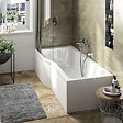 IDEAL STANDARD - Baignoire bain douche 170 x 80 cm gauche Connect Air + tablier + pieds + vidage Noir mat - vignette