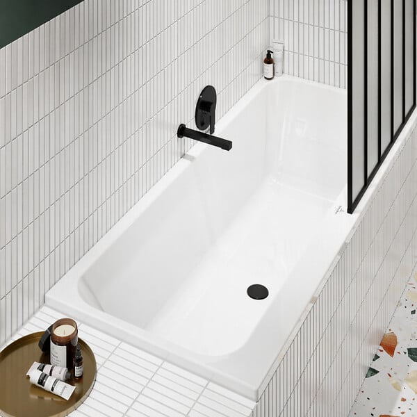 VILLEROY ET BOCH - Baignoire droite 150 x 70 Architectura + Vidage de baignoire noir - large