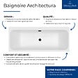 VILLEROY ET BOCH - Baignoire droite 150 x 70 Architectura + Vidage de baignoire noir - vignette