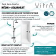 VITRA - Baignoire droite 180x80cm avec pieds Neon blanc + Vidage noir  + Colonne bain thermostatique douche noir mat - vignette