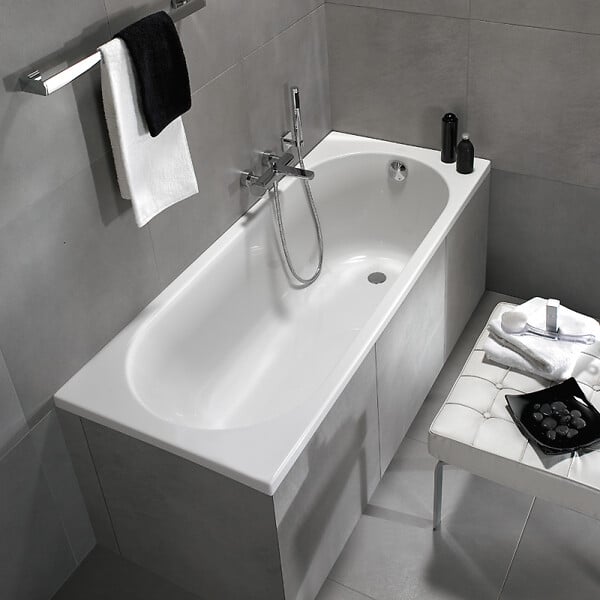 VILLEROY ET BOCH - Baignoire droite 170 x 70 O.Novo + Pieds + Vidage chromé - large