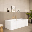 VITRA - Baignoire droite rectangulaire 170x75cm avec pieds Neon blanc + Vidage volet et clapet Doré - vignette