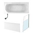JACOB DELAFON - Baignoire droite 180 X 80 Elise acrylique + pare bain volet droite + tablier en niche + vidage - vignette