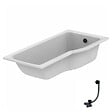 IDEAL STANDARD - Baignoire bain douche 170 x 80 cm droite Connect Air + vidage Noir mat - vignette