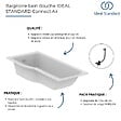 IDEAL STANDARD - Baignoire bain douche 170 x 80 cm droite Connect Air + vidage Noir mat - vignette