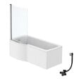 IDEAL STANDARD - Pack baignoire bain douche 170 x 80 cm gauche Connect Air + tablier + pare bain fixe + vidage Chromé - vignette