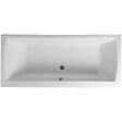 VITRA - Baignoire droite rectangulaire 180x80cm avec pieds Neon blanc + Vidage volet et clapet Inox/Chrome - vignette
