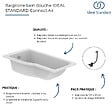 IDEAL STANDARD - Baignoire bain douche 150 x 80 cm droite Connect Air + vidage Noir mat - vignette