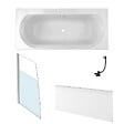 JACOB DELAFON - Baignoire droite 170 X 75 Elise acrylique + pare bain volet gauche + tablier en niche + vidage - vignette