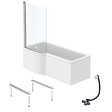 IDEAL STANDARD - Pack baignoire bain douche 170 x 80 cm gauche Connect Air + tablier + pare bain fixe  + pieds + vidage Blanc - vignette