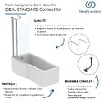 IDEAL STANDARD - Pack baignoire bain douche 170 x 80 cm gauche Connect Air + tablier + pare bain avec volet  + pieds + vidage Noir - vignette