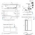 IDEAL STANDARD - Pack baignoire bain douche 170 x 80 cm droite Connect Air + tablier + pare bain avec volet  + pieds + vidage Blanc - vignette