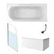JACOB DELAFON - Baignoire droite 170 X 75 Elise acrylique + pare bain volet gauche + tablier en angle + vidage - vignette