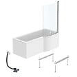 IDEAL STANDARD - Pack baignoire bain douche 170 x 80 cm droite Connect Air + tablier + pare bain fixe  + pieds + vidage Blanc - vignette