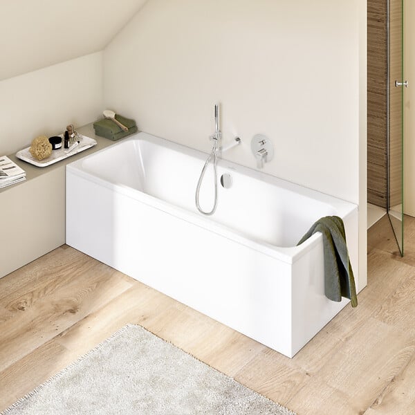 VILLEROY ET BOCH - Baignoire droite 170 x 70 Architectura + Vidage de baignoire doré - large