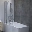 IDEAL STANDARD - Pack baignoire bain douche 170 x 80 cm gauche Connect Air + tablier + pare bain avec volet + vidage Noir mat - vignette