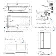 IDEAL STANDARD - Pack baignoire bain douche 170 x 80 cm gauche Connect Air + tablier + pare bain avec volet + vidage Blanc - vignette