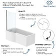 IDEAL STANDARD - Pack baignoire bain douche 170 x 80 cm gauche Connect Air + tablier + pare bain fixe  + pieds + vidage Noir mat - vignette