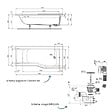 IDEAL STANDARD - Baignoire bain douche 170 x 80 cm droite Connect Air + vidage Doré - vignette