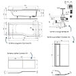 IDEAL STANDARD - Pack baignoire bain douche 170 x 80 cm droite Connect Air + tablier + pare bain avec volet + vidage Noir mat - vignette