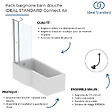 IDEAL STANDARD - Pack baignoire bain douche 170 x 80 cm gauche Connect Air + tablier + pare bain avec volet + vidage Chromé - vignette