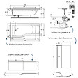 IDEAL STANDARD - Pack baignoire bain douche 170 x 80 cm gauche Connect Air + tablier + pare bain avec volet + vidage Chromé - vignette