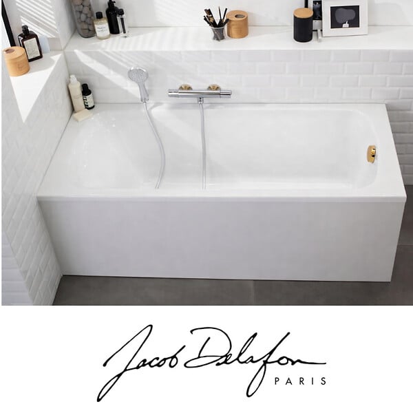 JACOB DELAFON - Baignoire droite 170 X 75 Brive avec vidage doré - large