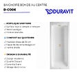DURAVIT - Baignoire droite 170 X 70 D-Code acrylique bonde au centre + vidage doré - vignette